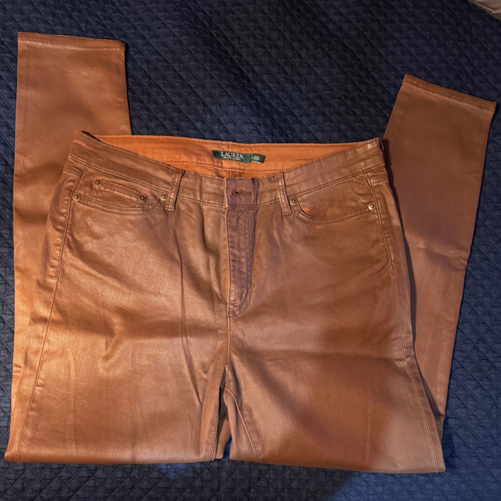 Ralph Lauren Tan Leather Pants